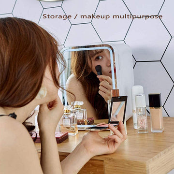 Mini Makeup Fridge With Mirror